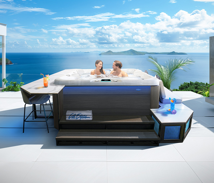 Calspas hot tub being used in a family setting - Busan